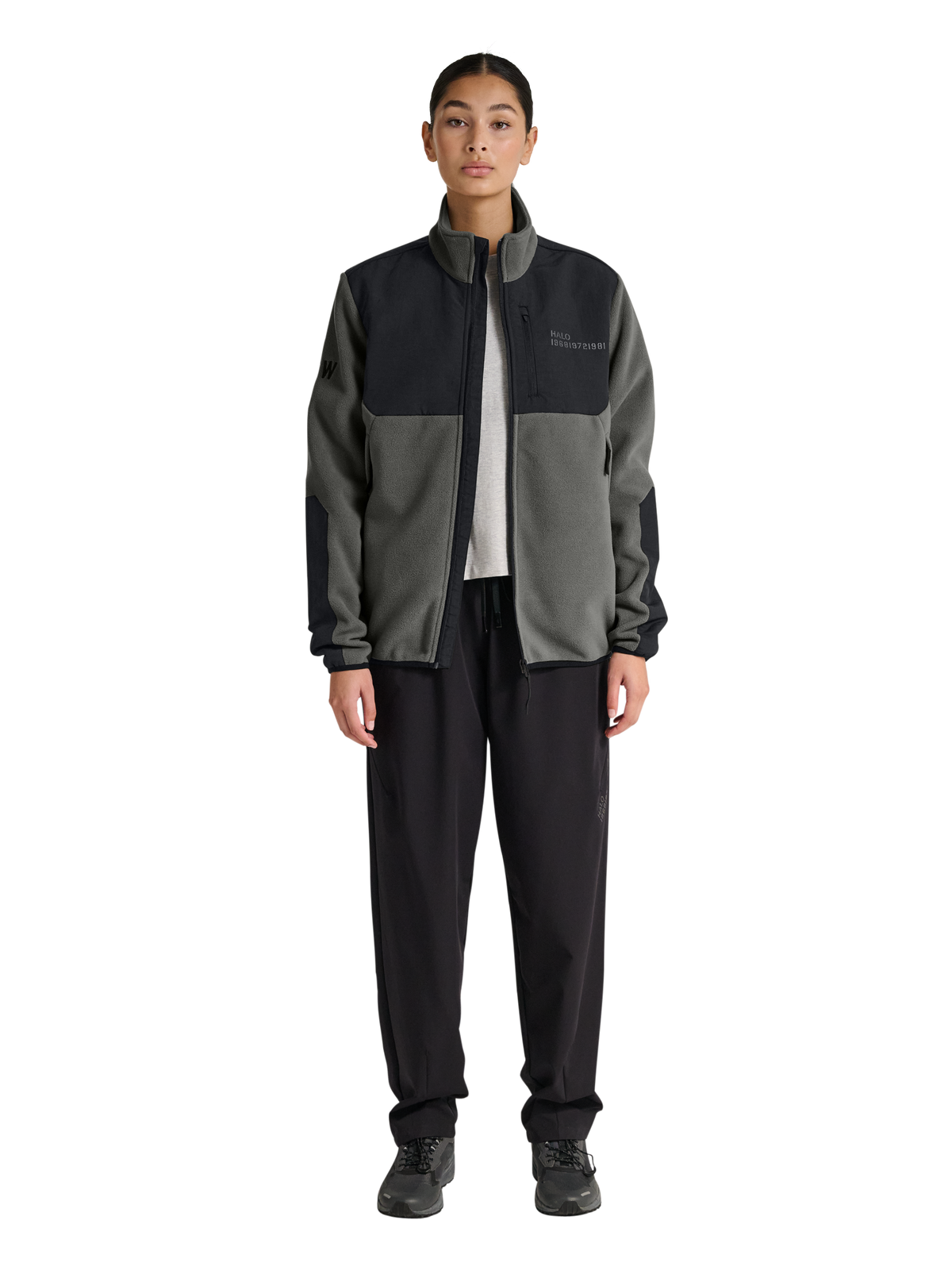 HALO HALO BLOCKED ZIP FLEECE - GUNMETAL | newlinehalo.com HALO HALO BLOCKED ZIP FLEECE - GUNMETAL | newlinehalo.com